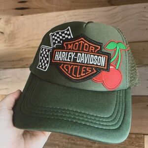 Patched trucker hat- harley